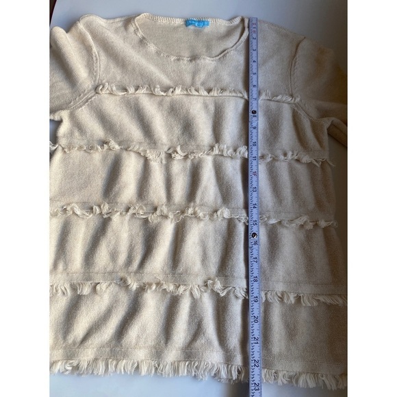 J. McLaughlin Fringed Round Neck Long Sleeve Sweater - Picture 8 of 10